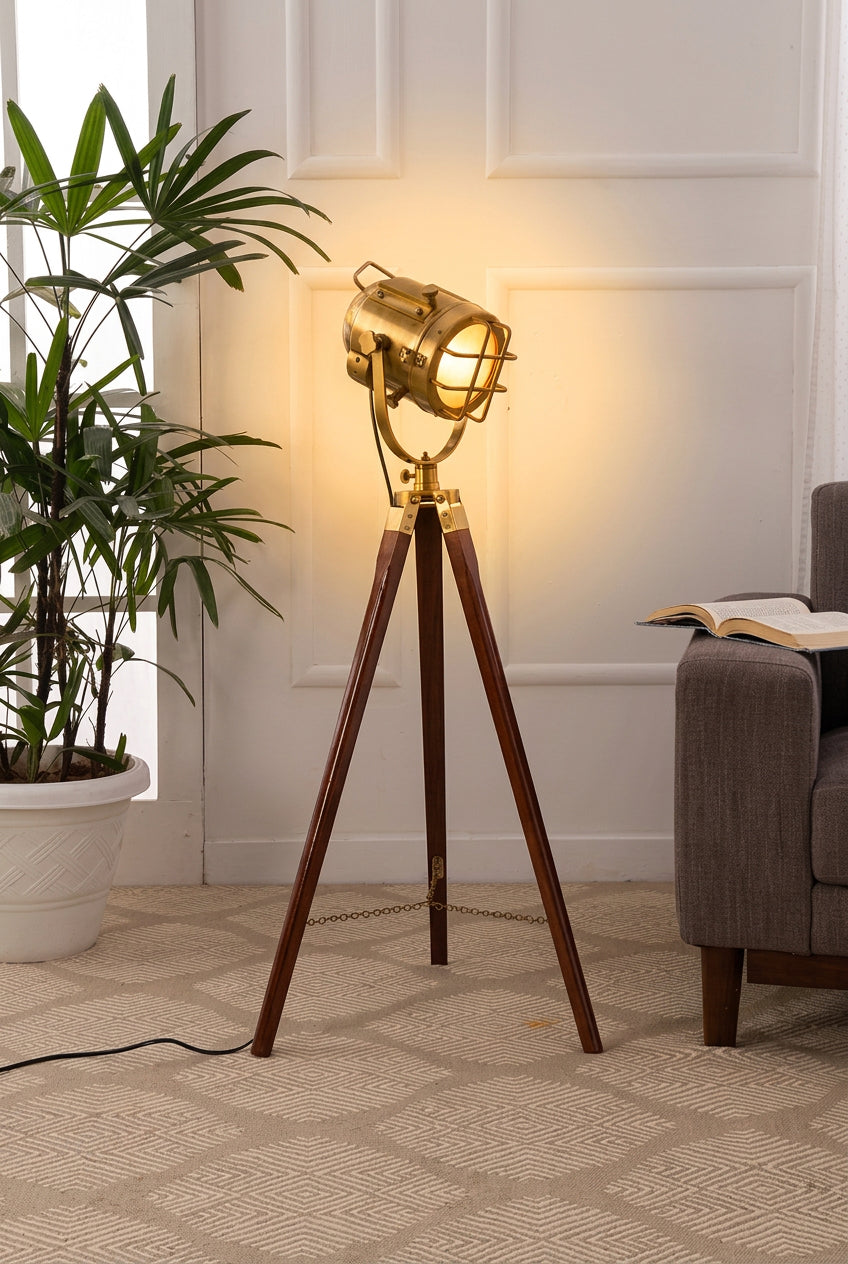 Vintage Decorative Antique Tripod Floor Lamp